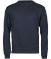 T5504 5504 Tee Jays Ribbed Interlock Crew Neck Sweatshirt Navy colour image